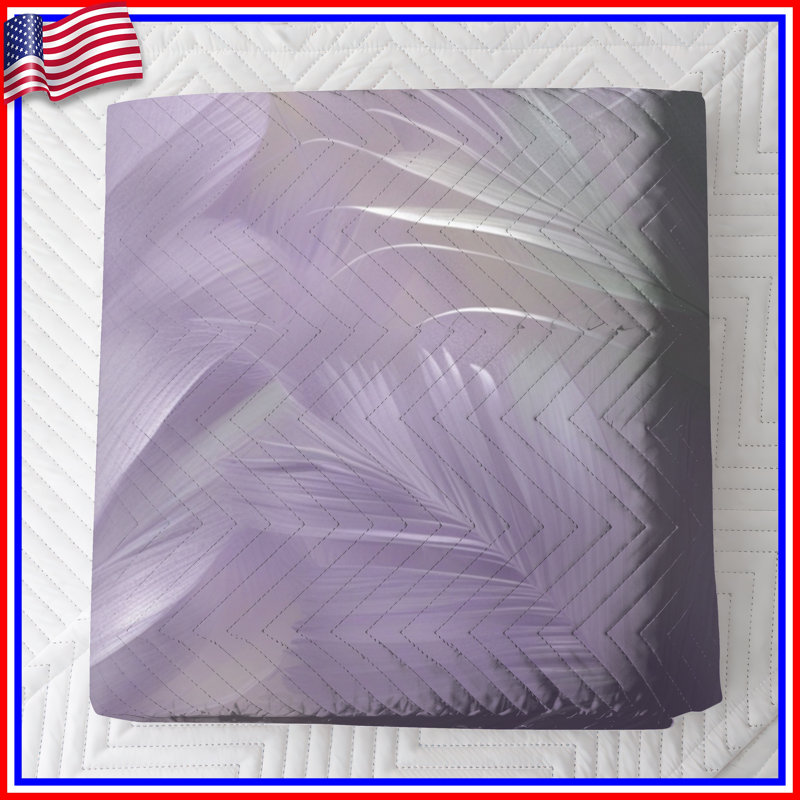 Lavender Palm Leaves Bedding Tropical Bedspread Nature, Lit simple
