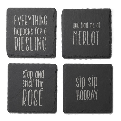 Stoneware Square 4 Piece Coaster Set
