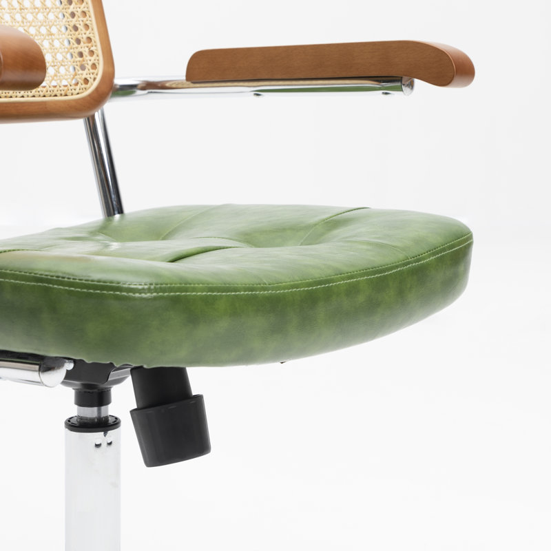 Chaise de bureau en cuir Carli, Vert