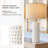 24" Farmhouse Ceramic Table Lamp Set Of 2 For Bedroom Living Room White Desk Decor Bedside Lamps For Study Room Office Dorm Modern Accent Nightstand Lamp End Table Lamps