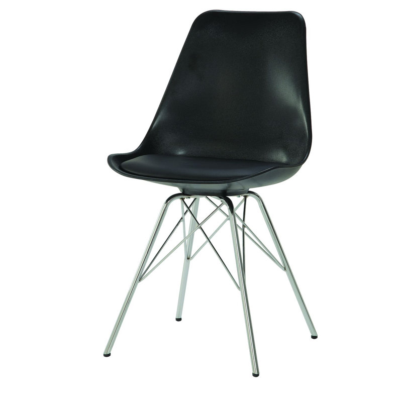 Caffey 19'' H Upholstered Side Chair, Black