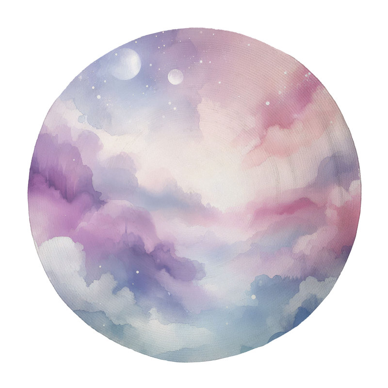 Tapis tressé Dreamy Vibes, Rond 5 pi