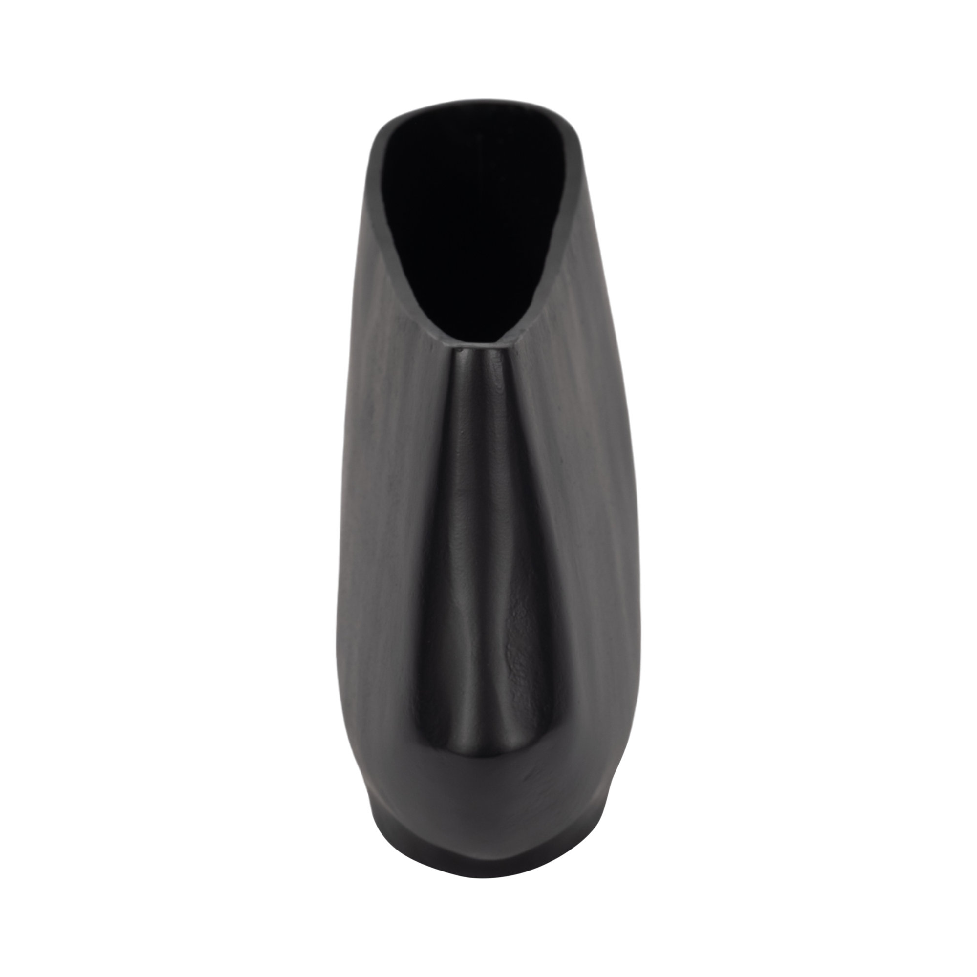 Pico Handmade Aluminum Table Vase, Black, 10" H x 17" W x 5" D