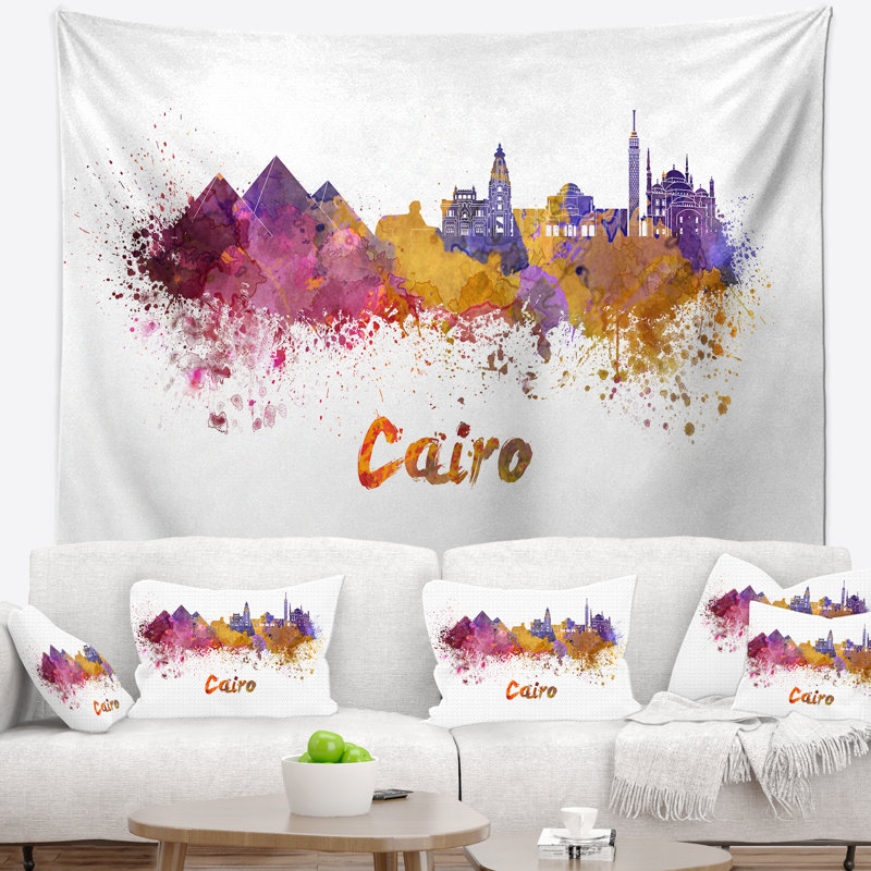 Tapisserie d'horizon du caire Cityscape, H 32 po x l 39 po