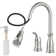 APPASO 3 Hole Pull Down Kitchen Faucet with Pull Down Sprayer and Soap Dispensor Stainless Steel