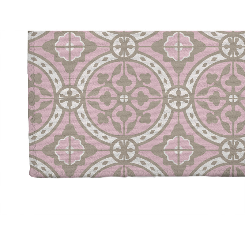Tapis de lessive Aleah, Rectangulaire 3 pi x 5 pi, Rose