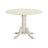 3 Piece Kitchen Table Set for Small Spaces Contains a Round Dining Table with Dropleaf and 2 Cream Linen Fabric Padded Chairs, Linen White-109565876-109565873-109565872