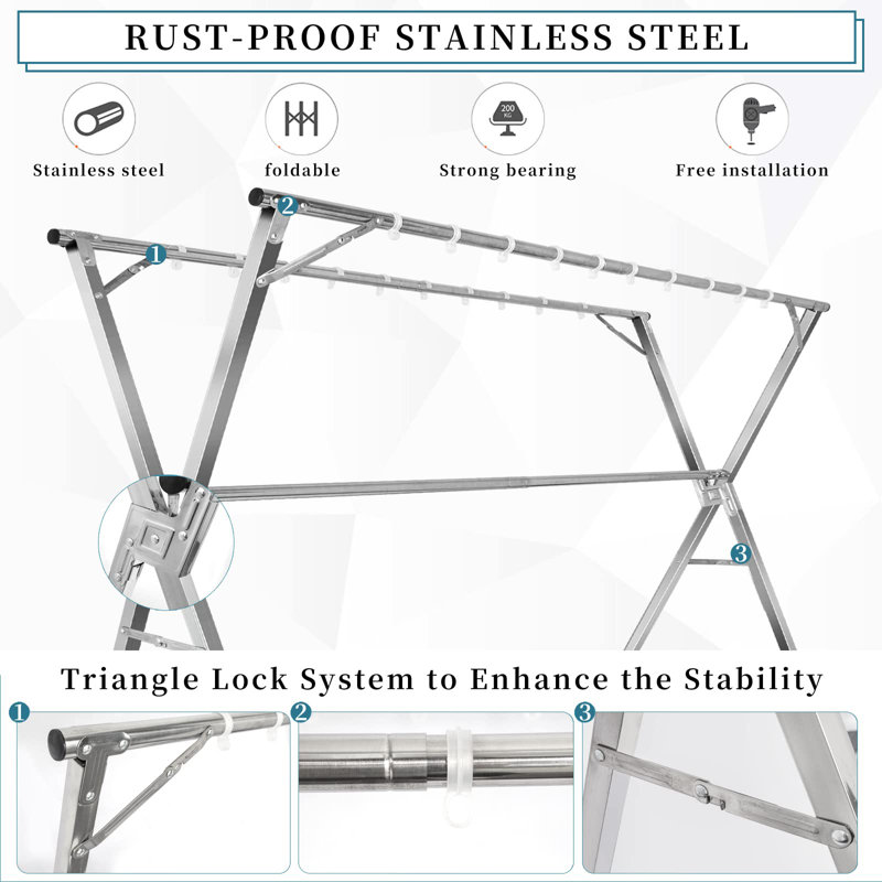 Manufahi Stainless Steel Freestanding Drying Rack