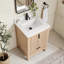 Ensemble de meuble-lavabo à simple cuve 24 po en chêne naturel avec plateau en pierre blanche à grain blanc-1930349672-1930349674