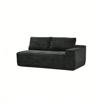 Modern Corduroy Upholstered Right Arm 3-Seater Sofa, Deep Seat Modular Sectional Piece