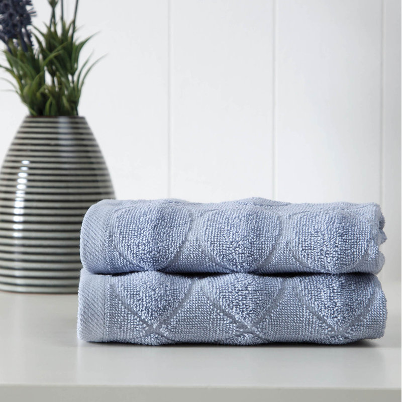 Ozgur   Midweight Jacquard Washcloth, Blue