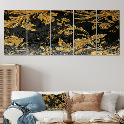 5 pièces d'art mural pour salon, "Bornival"