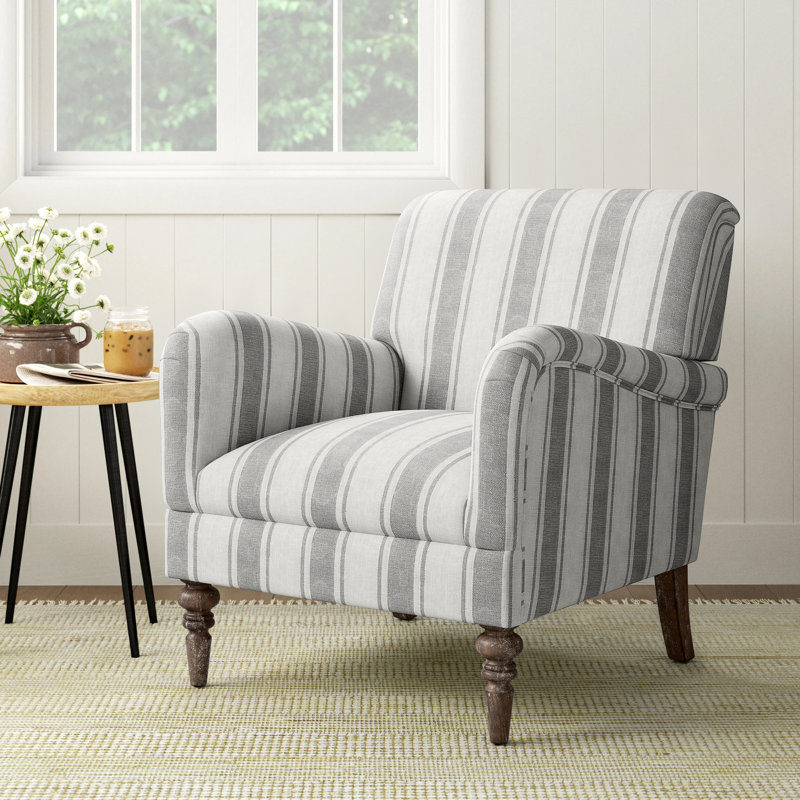 Lila 75 Cm Wide Coastal Farmhouse Armchair, Grey