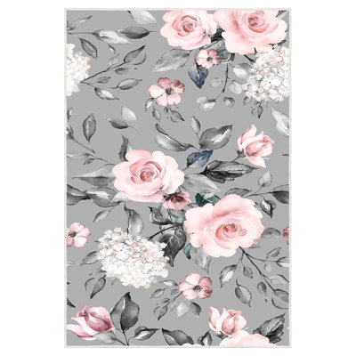 Luxurious Woven Carpet Rug, 2.6 x 4.0 ft | 100% Polyester, 0.4 in Pile Height | Antibacterial & Non-Slip PVC Dot Underside | Machine Washable, 3D Digital Printing | Perfect for Living Room & Bedroom Decor