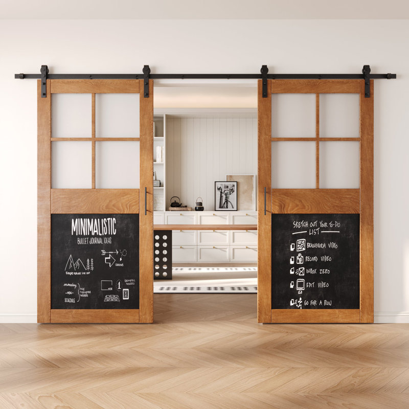 Portes de grange non assemblées et finies de style tableau noir de 40 po x 84 po Homacer Early American, 40 po x 84 po