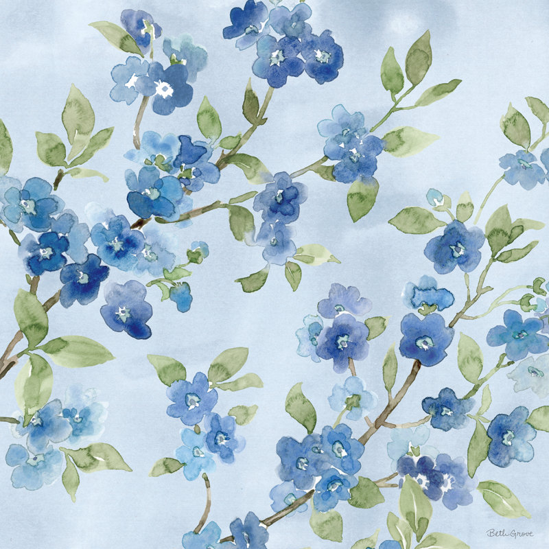 Indigo Petals VI - Imprimé, H 12 po x l 12 po, Non, Toile tendue