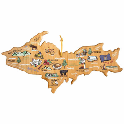 Michigan Upper Peninsula Cutting & Serving Board with Artwork by Fish Kiss