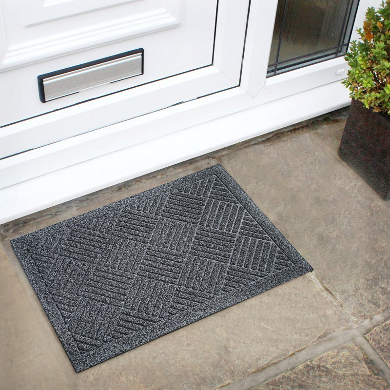 Geometric Outdoor Doormat, Grey