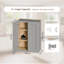 Armoire murale en bois massif gris Shaker avec portes à fermeture douce, tablettes réglables - rangement à double porte de 27 po pour la cuisine, la salle de bain, la buanderie, le garage (assemblage facile, l 27 po x P 12 po x H 36 po)-335877062-335877065