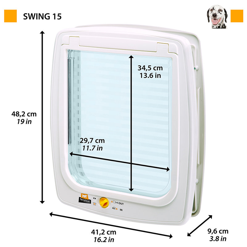41.2cm W x 48.2cm H Plastic Pet Door, White