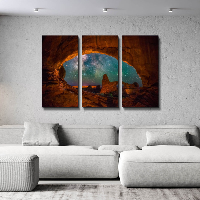 « Fenêtre sur le ciel - Parc national des Arches », triptyque mural de Darren White, 91,4 cm x 61 cm, 78 po x 34 po