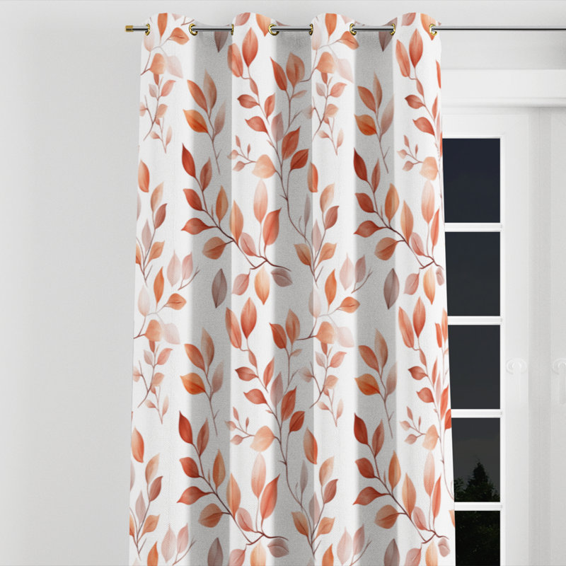 Rideaux à motif floral - rideau à œillets Boho Bailasan - 1 panneau, Œillets dorés, L 52 po x L 63 po