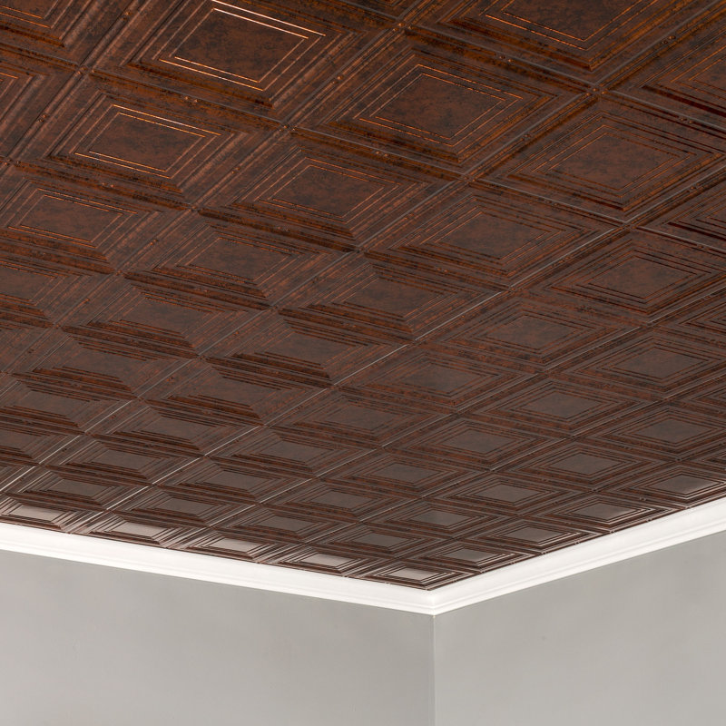 Panneau de plafond décoratif en vinyle 2 pi x 4 pi FASÄDE, Cuivre pierre de lune