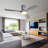 52 Inch Ceiling Fan With Lights 3 Solid Wood Fan Blade Noiseless Reversible Motor Remote Control With Light