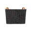 Panier de rangement décoratif et fonctionnel en rotin tissé à la main noir Cole avec poignées en cuir brun