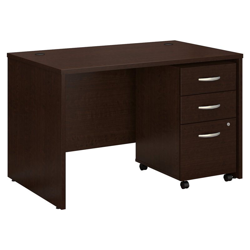 Bureau avec classeur mobile Bush, Cerise mocha