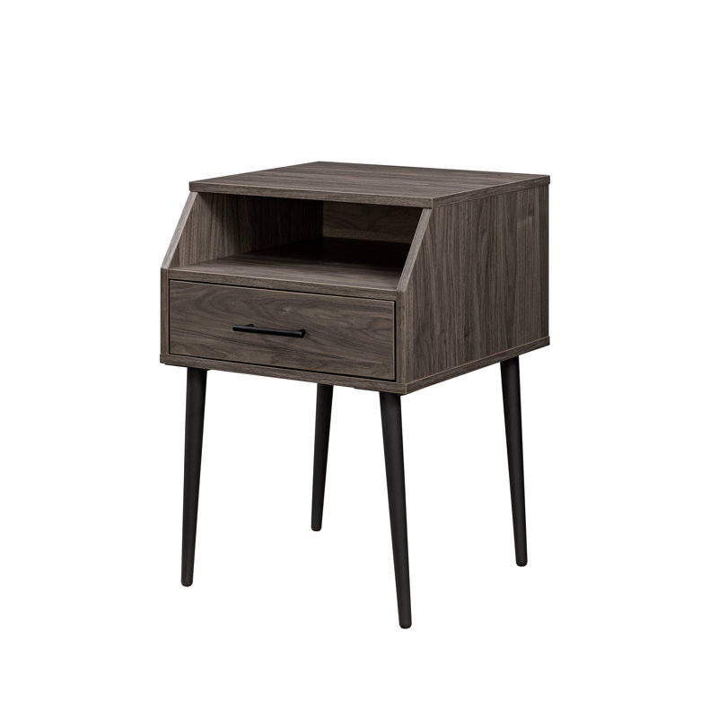 Table de chevet à 1 tiroir Contemporary, Gris