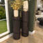 Black Wood Handmade Pedestal Side End Pedestal Table, Set of 2 40", 34"H-102428056