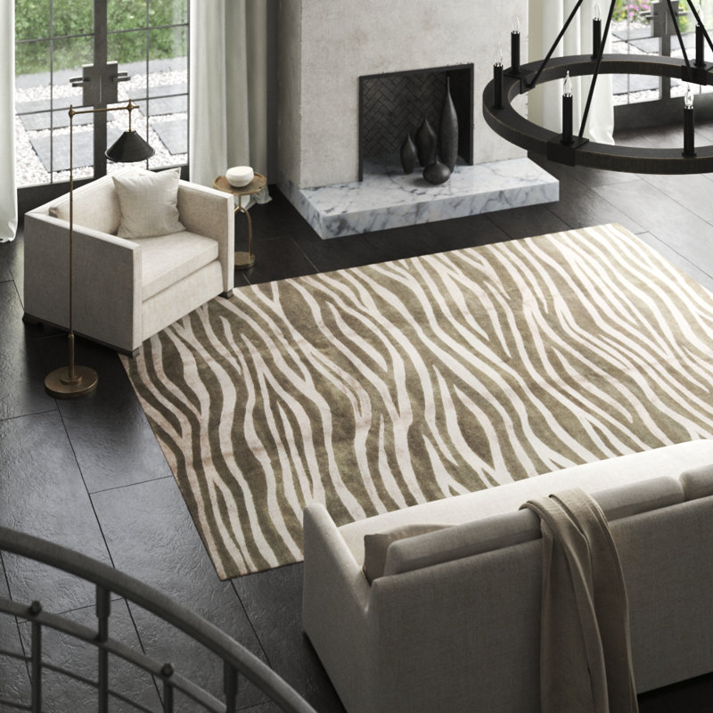 Wool Animal Print Area Rug