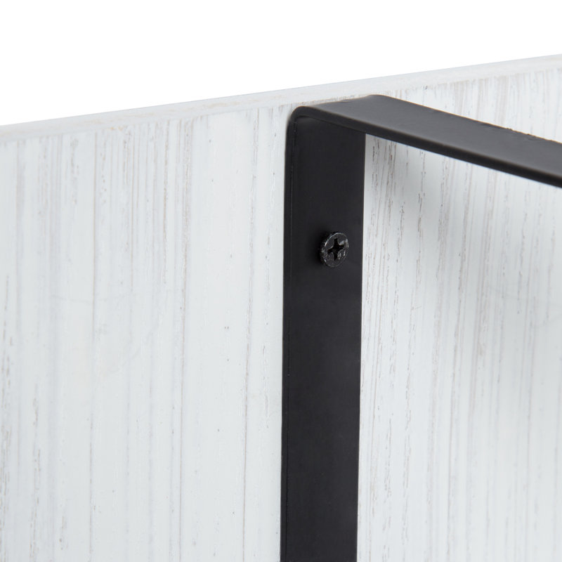 Applique murale en métal / bois / verre 18,75 po Martinek, Blanc