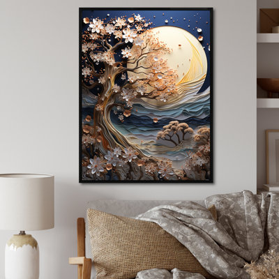Érable baigné au clair de lune argenté I sur toile