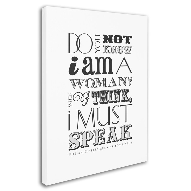 Inspirational Typography Canvas Art in Black and White