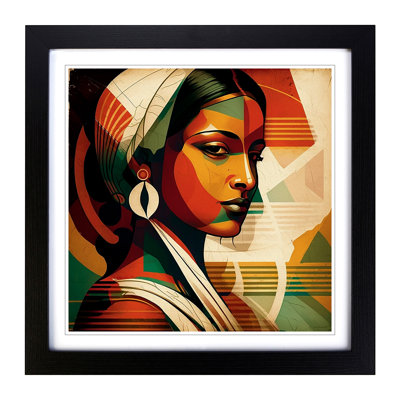 Indian Woman Constructivism - Framed Print