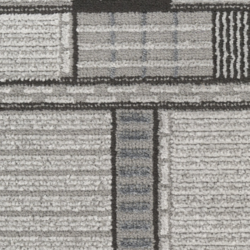 Faunsdale Black Grey Modern Indoor Rug, Rectangle 5' x 7'
