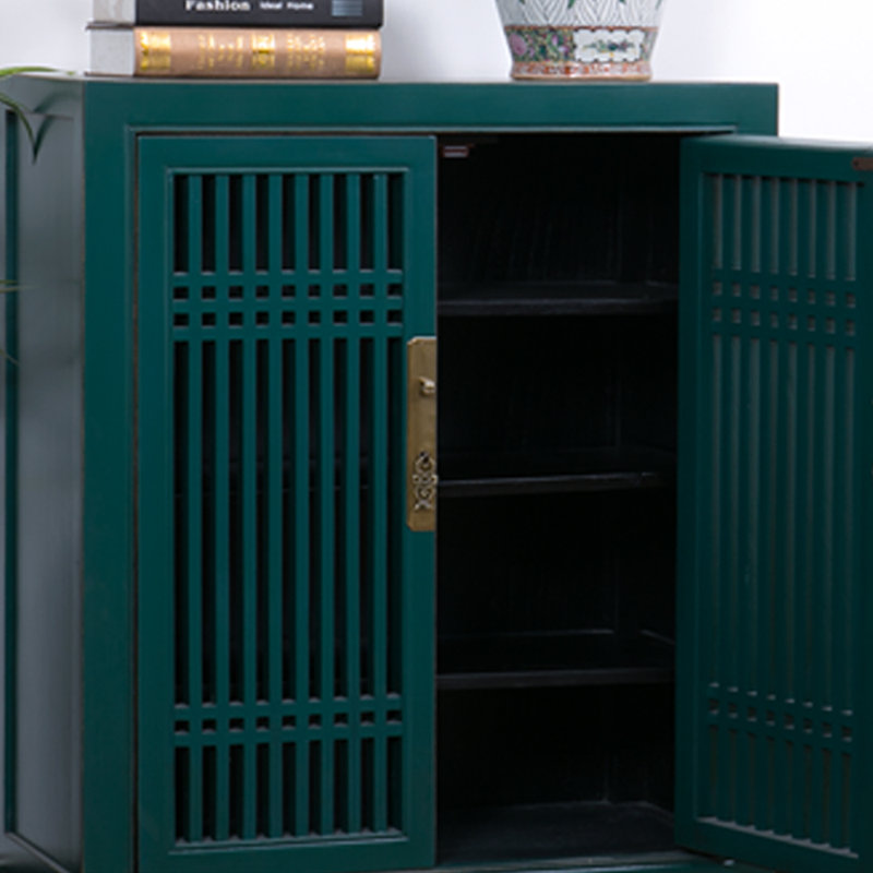 Console en bois d'orme massif, Vert foncé