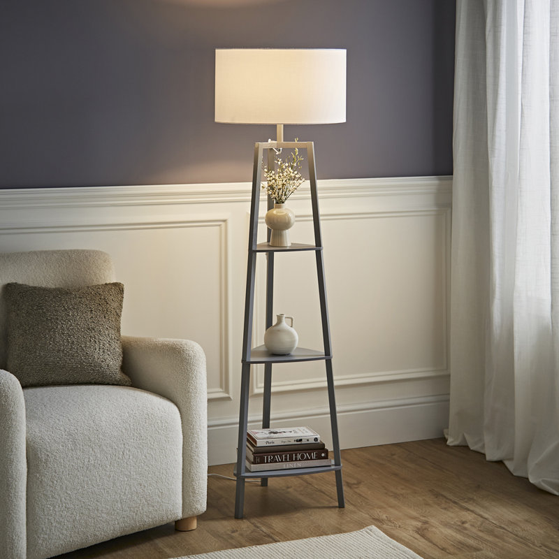 Aidrian 155cm Tripod Floor Lamp, Yes, Grey, White