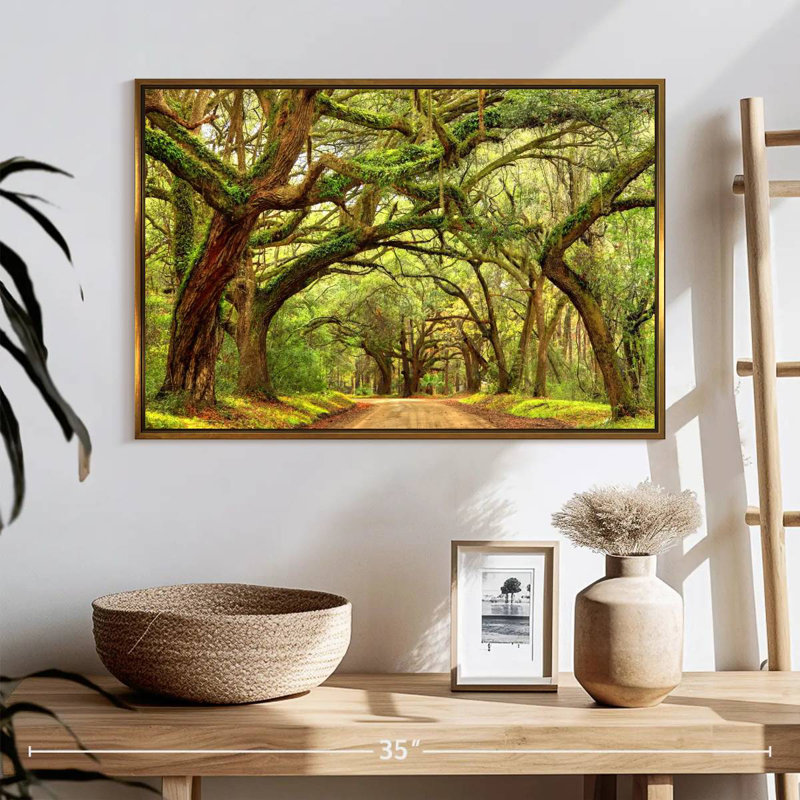 Charleston Oak Forest, 25 po x 17 po, Cadre flottant doré