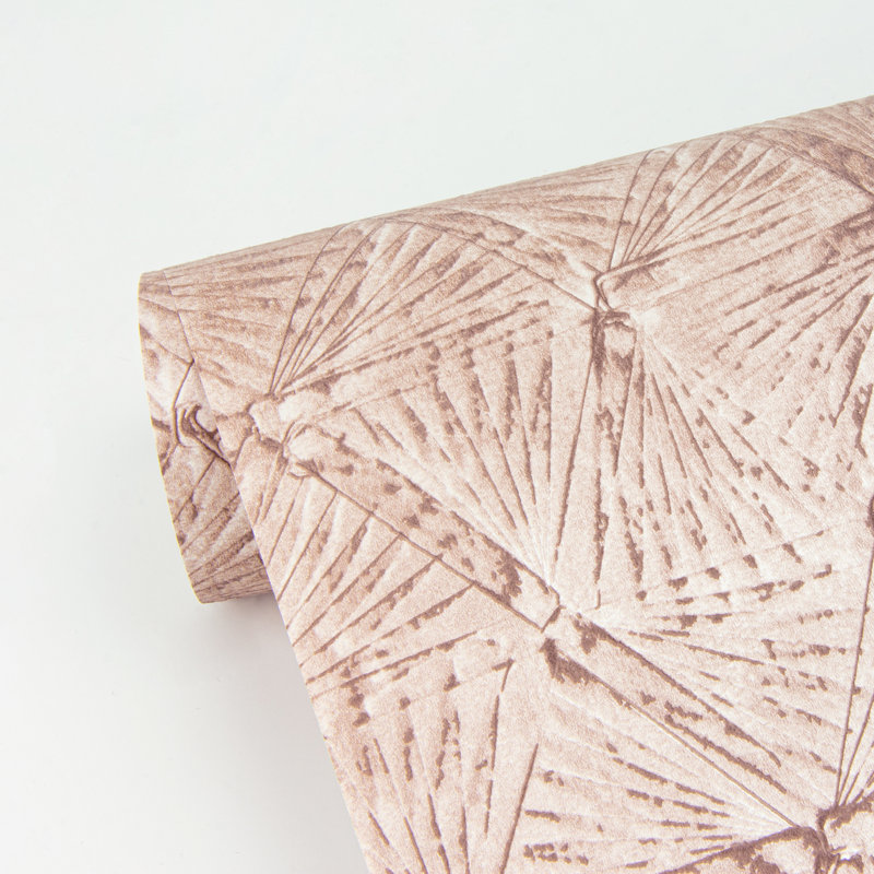 Geometric Metallic Wallpaper Roll, Rose Gold