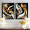 Fractal Waves of Dark Golden Galaxy I - Modern Abstract, impression d'art mural 2 pièces