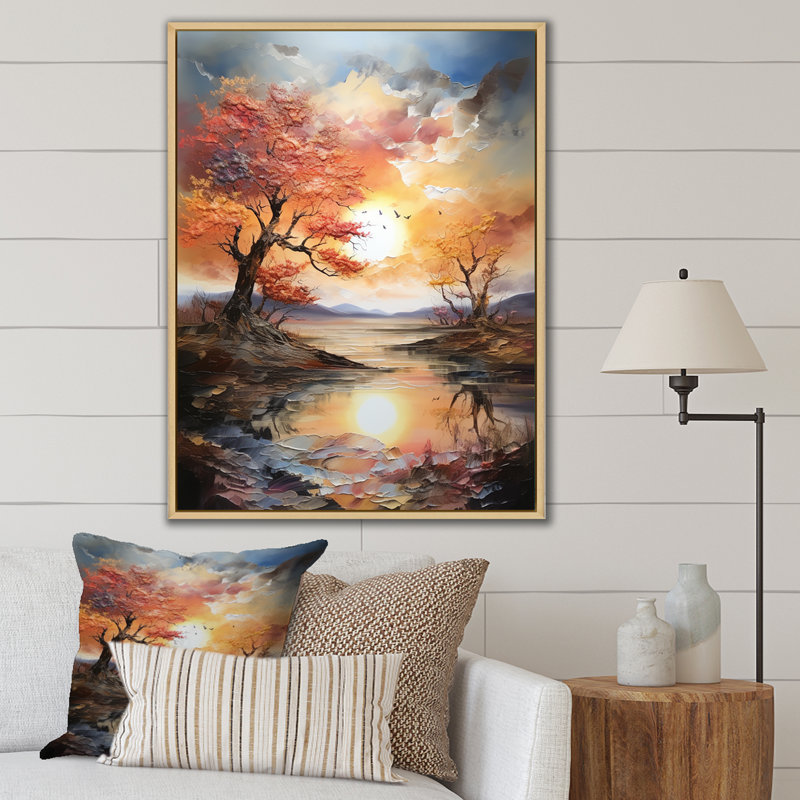 «Sunrise Charm», impression sur toile, Cadre naturel flottant, 40" H x 30" W