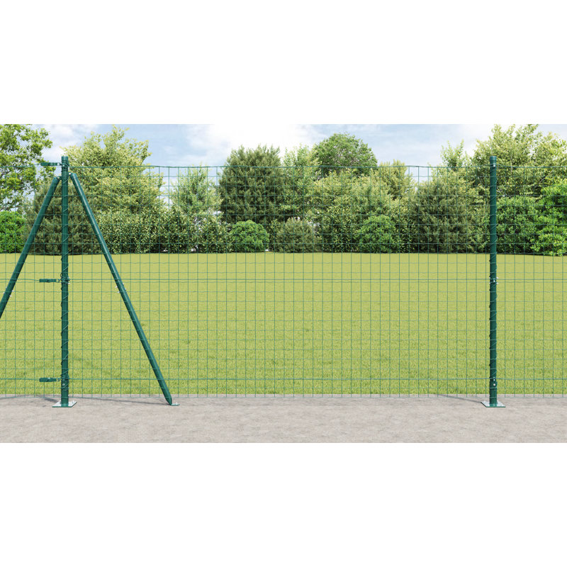Galvanised Steel Border Fencing, 120 x 1000 x 0.2 cm, Green