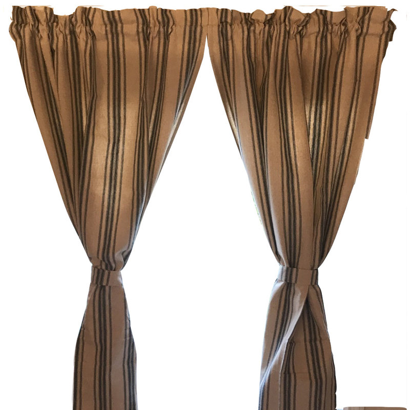 Fortunat Cotton Room Darkening Curtain Pair, Colonial Blue/Cream