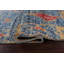 Tapis bleu en laine noué à la main de conception unique 7 pi 0 po x 11 pi 2 po