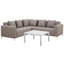 Natiya 223 cm W L-Shaped Patio Corner Sofa with Cushions