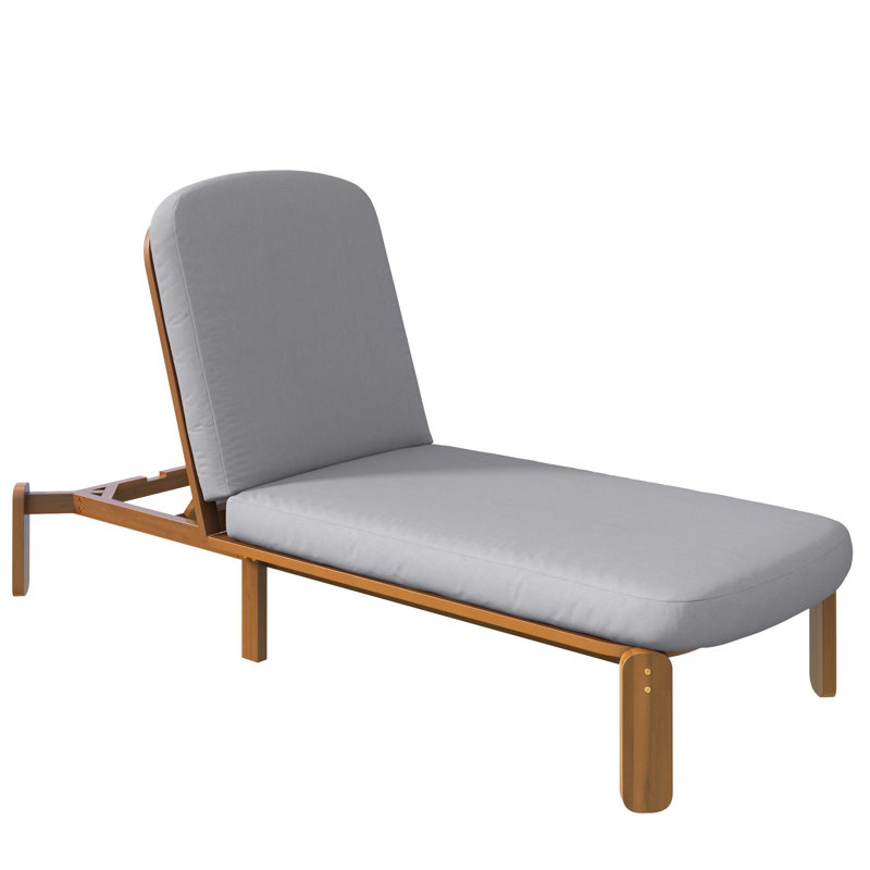 Chaise longue d'extérieur 76,3 po Donnie, Gris
