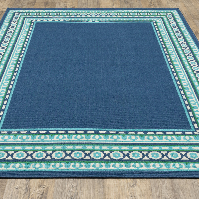 Lark Manor™ Deltana Teal/Blue/Green/White Indoor / Outdoor Area Rug ...